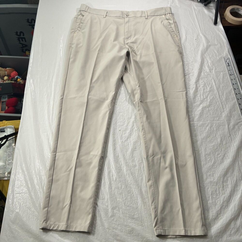 JACK ARCHER Jetsetter Pants Mens 36x32 (38x31) Stone Tech Golf Chino Flat Front
